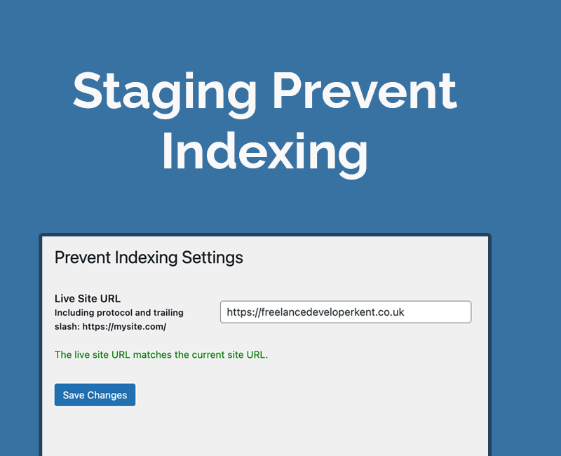 Prevent indexing on staging - WordPress Plugin